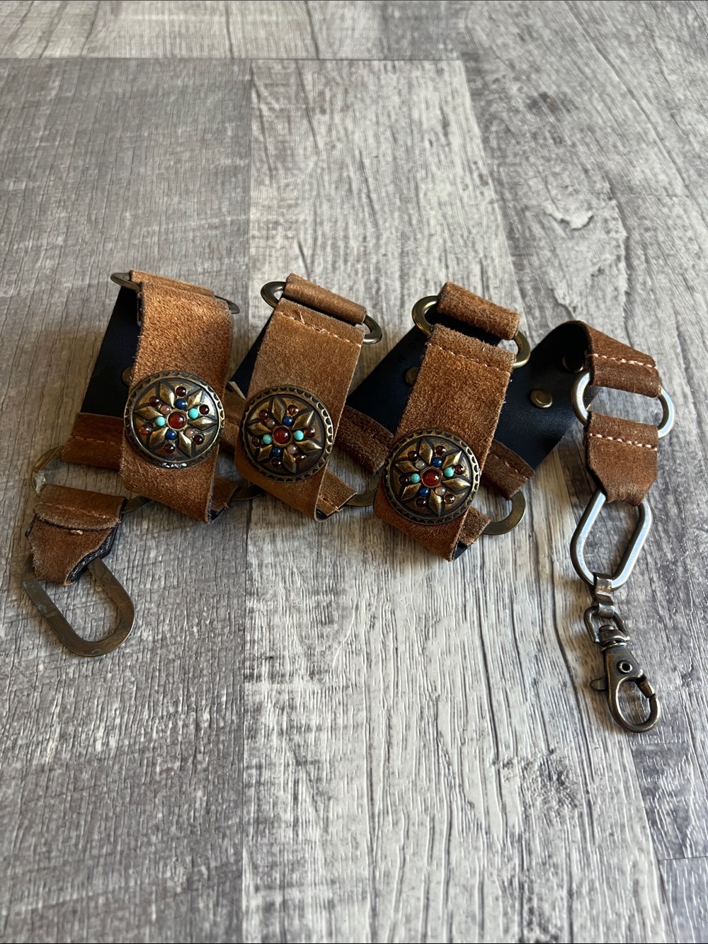 Steve Madden Brown Suede Decorative Concho Strap